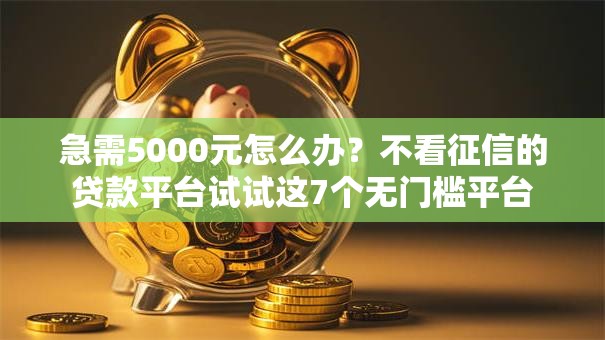 急需5000元怎么办?不看征信的贷款平台试试这7个无门槛平台 急需5000元怎么办?不看征信的贷款平台试试这7个无门槛平台