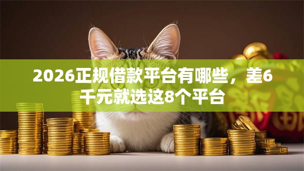 2026正规借款平台有哪些，差6千元就选这8个平台