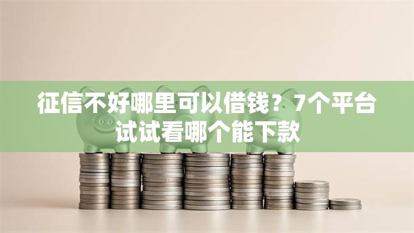 征信不好哪里可以借钱?7个平台试试看哪个能下款 征信不好哪里可以借钱?7个平台试试看哪个能下款