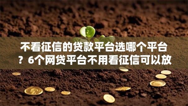 不看征信的贷款平台选哪个平台?6个网贷平台不用看征信可以放款的推荐 不看征信的贷款平台选哪个平台?6个网贷平台不用看征信可以放款的推荐