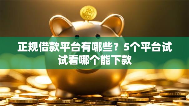 正规借款平台有哪些？5个平台试试看哪个能下款
