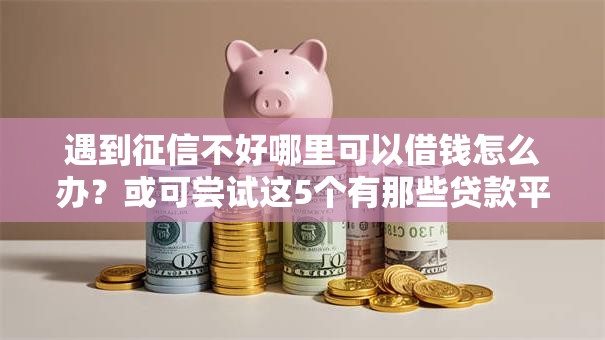 遇到征信不好哪里可以借钱怎么办？或可尝试这5个有那些贷款平台不需要看征信