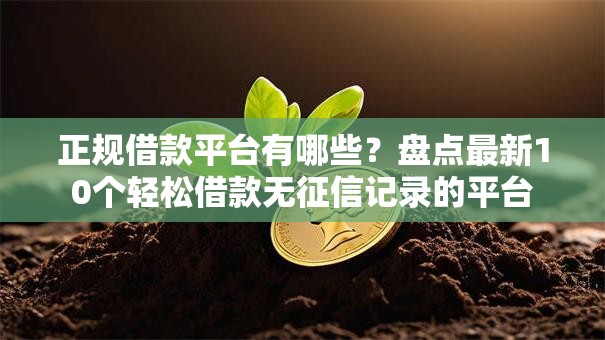 正规借款平台有哪些？盘点最新10个轻松借款无征信记录的平台
