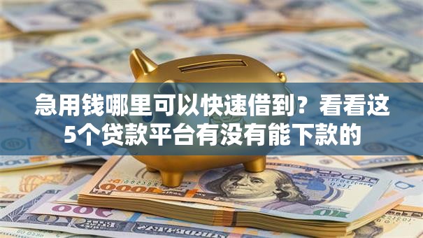 急用钱哪里可以快速借到？看看这5个贷款平台有没有能下款的