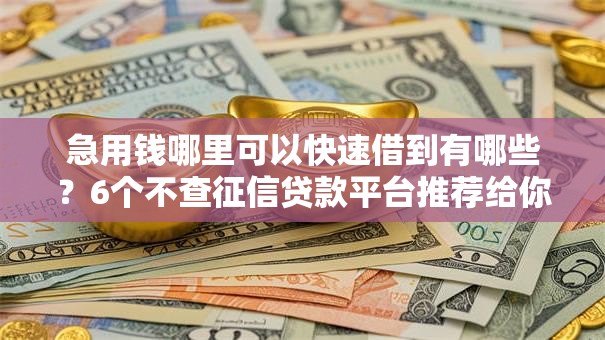 急用钱哪里可以快速借到有哪些?6个不查征信贷款平台推荐给你 急用钱哪里可以快速借到有哪些?6个不查征信贷款平台推荐给你