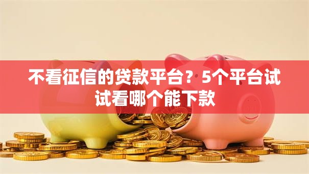 不看征信的贷款平台?5个平台试试看哪个能下款 不看征信的贷款平台?5个平台试试看哪个能下款