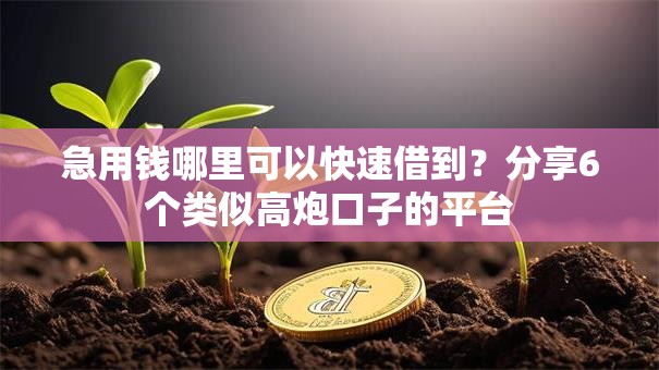 急用钱哪里可以快速借到?分享6个类似高炮口子的平台 急用钱哪里可以快速借到?分享6个类似高炮口子的平台
