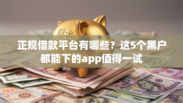 正规借款平台有哪些？这5个黑户都能下的app值得一试
