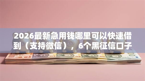 2026最新急用钱哪里可以快速借到(支持微信),6个黑征信口子无私分享 2026最新急用钱哪里可以快速借到(支持微信),6个黑征信口子无私分享