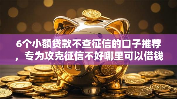 6个小额贷款不查征信的口子推荐，专为攻克征信不好哪里可以借钱难题
