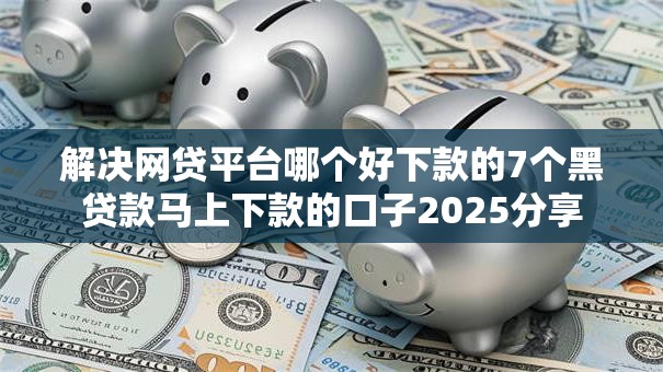 解决网贷平台哪个好下款的7个黑贷款马上下款的口子2025分享