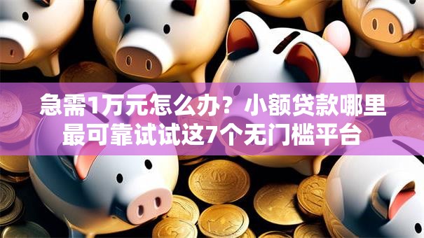 急需1万元怎么办？小额贷款哪里最可靠试试这7个无门槛平台
