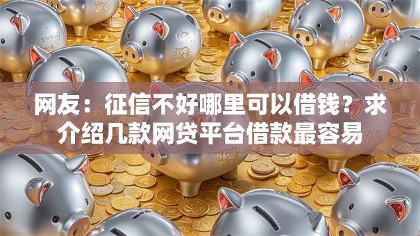 网友：征信不好哪里可以借钱？求介绍几款网贷平台借款最容易