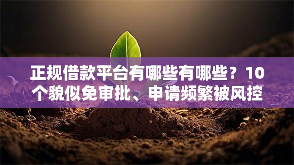 正规借款平台有哪些有哪些?10个貌似免审批、申请频繁被风控能下的口子合集 正规借款平台有哪些有哪些?10个貌似免审批、申请频繁被风控能下的口子合集