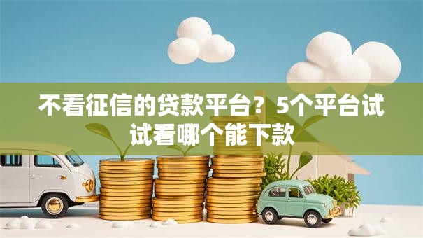 不看征信的贷款平台？5个平台试试看哪个能下款