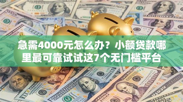 急需4000元怎么办?小额贷款哪里最可靠试试这7个无门槛平台 急需4000元怎么办?小额贷款哪里最可靠试试这7个无门槛平台