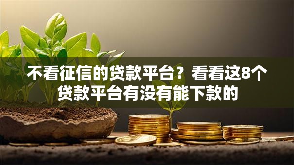 不看征信的贷款平台?看看这8个贷款平台有没有能下款的 不看征信的贷款平台?看看这8个贷款平台有没有能下款的