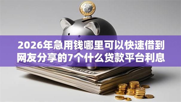 2026年急用钱哪里可以快速借到网友分享的7个什么贷款平台利息最低我觉得不错！