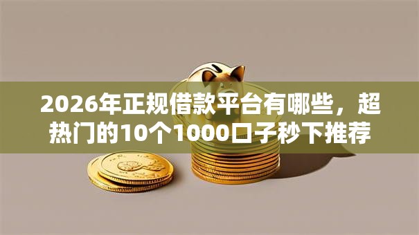 2026年正规借款平台有哪些,超热门的10个1000口子秒下推荐 2026年正规借款平台有哪些,超热门的10个1000口子秒下推荐