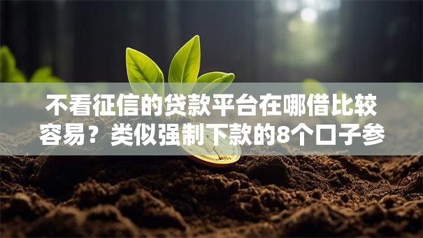 不看征信的贷款平台在哪借比较容易？类似强制下款的8个口子参考