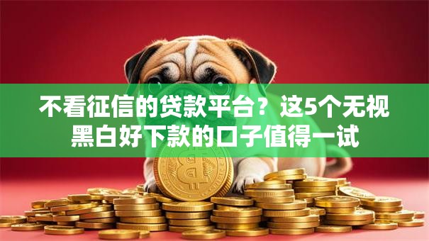 不看征信的贷款平台?这5个无视黑白好下款的口子值得一试 不看征信的贷款平台?这5个无视黑白好下款的口子值得一试