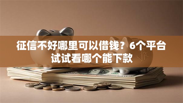 征信不好哪里可以借钱？6个平台试试看哪个能下款
