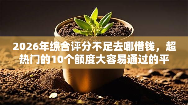 2026年综合评分不足去哪借钱，超热门的10个额度大容易通过的平台借款推荐