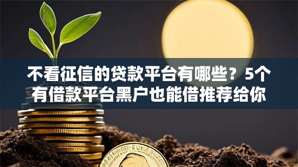 不看征信的贷款平台有哪些?5个有借款平台黑户也能借推荐给你 不看征信的贷款平台有哪些?5个有借款平台黑户也能借推荐给你