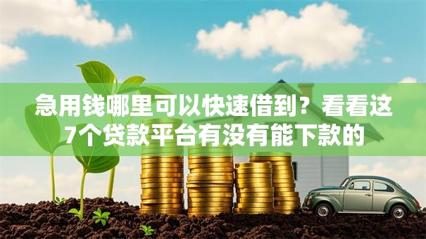 急用钱哪里可以快速借到？看看这7个贷款平台有没有能下款的