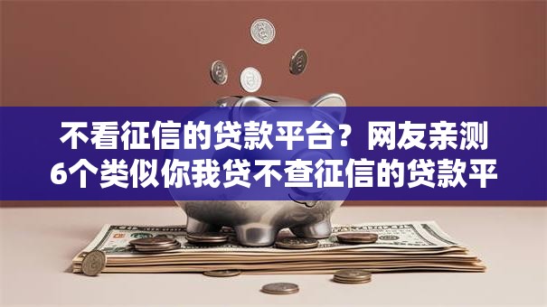 不看征信的贷款平台？网友亲测6个类似你我贷不查征信的贷款平台盘点