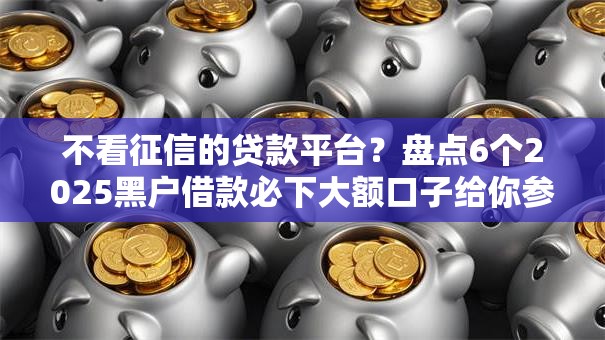 不看征信的贷款平台？盘点6个2025黑户借款必下大额口子给你参考