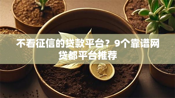 不看征信的贷款平台?9个靠谱网贷都平台推荐 不看征信的贷款平台?9个靠谱网贷都平台推荐