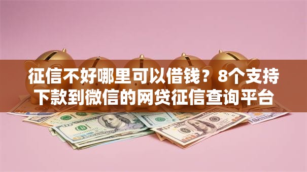 征信不好哪里可以借钱？8个支持下款到微信的网贷征信查询平台