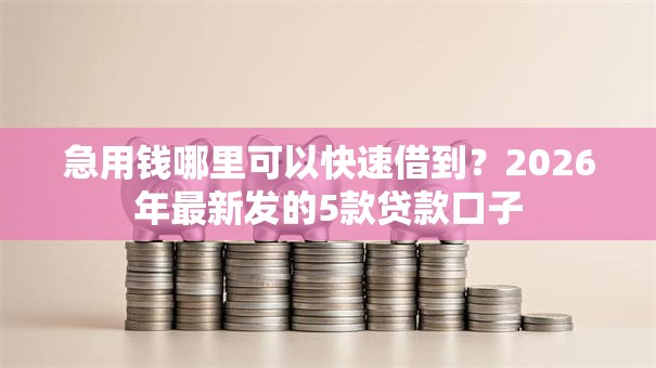 急用钱哪里可以快速借到？2026年最新发的5款贷款口子