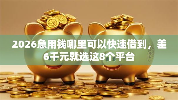 2026急用钱哪里可以快速借到，差6千元就选这8个平台