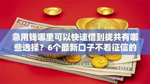 急用钱哪里可以快速借到拢共有哪些选择？6个最新口子不看征信的详解