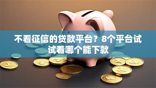 不看征信的贷款平台?8个平台试试看哪个能下款 不看征信的贷款平台?8个平台试试看哪个能下款
