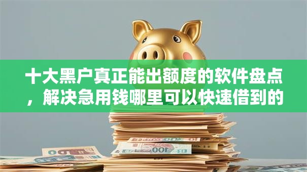 十大黑户真正能出额度的软件盘点，解决急用钱哪里可以快速借到的问题