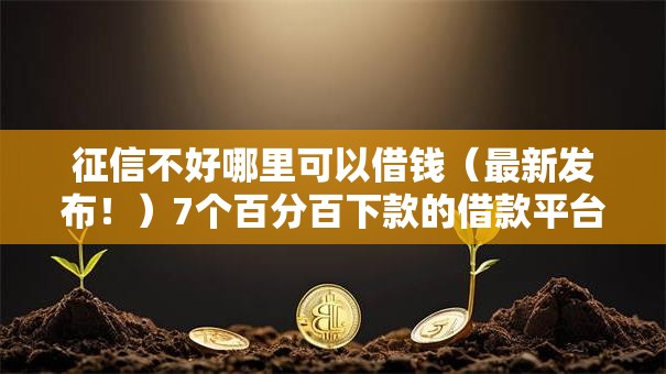征信不好哪里可以借钱（最新发布！）7个百分百下款的借款平台