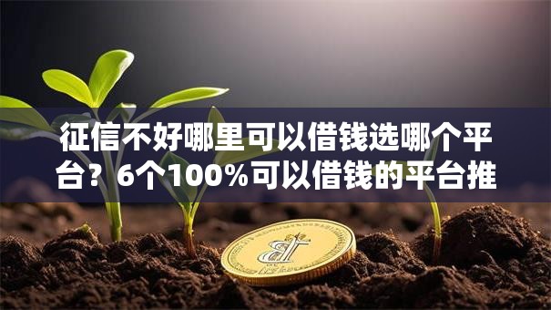 征信不好哪里可以借钱选哪个平台？6个100%可以借钱的平台推荐