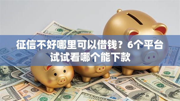 征信不好哪里可以借钱？6个平台试试看哪个能下款