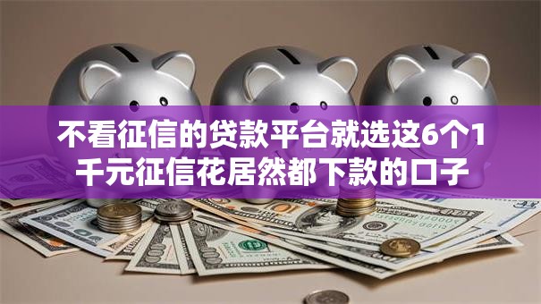 不看征信的贷款平台就选这6个1千元征信花居然都下款的口子 不看征信的贷款平台就选这6个1千元征信花居然都下款的口子