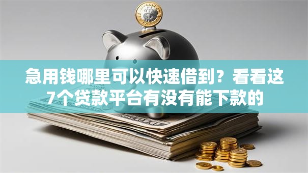 急用钱哪里可以快速借到?看看这7个贷款平台有没有能下款的 急用钱哪里可以快速借到?看看这7个贷款平台有没有能下款的