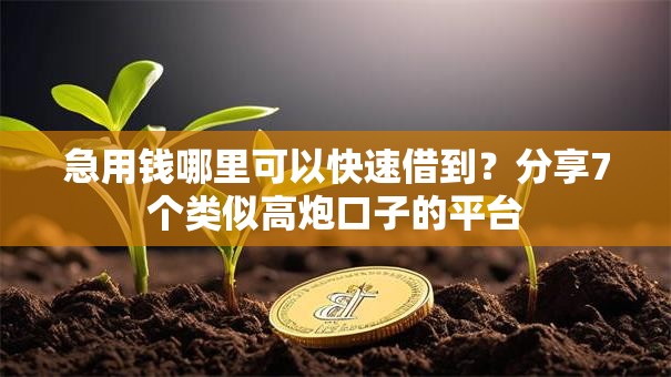 急用钱哪里可以快速借到？分享7个类似高炮口子的平台