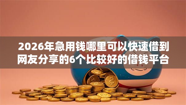 2026年急用钱哪里可以快速借到网友分享的6个比较好的借钱平台我觉得不错！
