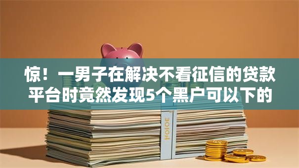 惊!一男子在解决不看征信的贷款平台时竟然发现5个黑户可以下的贷款软件,事后分享了出来 惊!一男子在解决不看征信的贷款平台时竟然发现5个黑户可以下的贷款软件,事后分享了出来