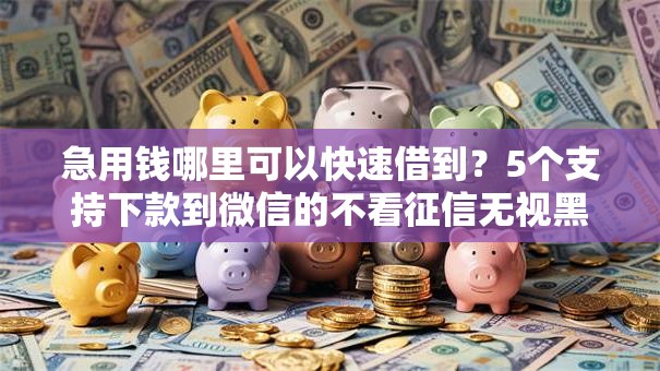 急用钱哪里可以快速借到？5个支持下款到微信的不看征信无视黑白百分百下款网贷平台