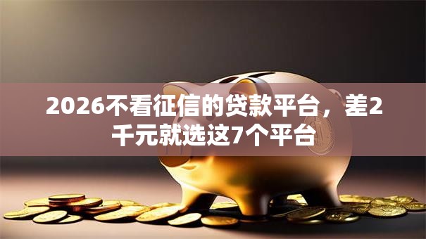 2026不看征信的贷款平台,差2千元就选这7个平台 2026不看征信的贷款平台,差2千元就选这7个平台
