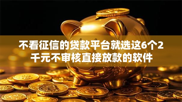 不看征信的贷款平台就选这6个2千元不审核直接放款的软件