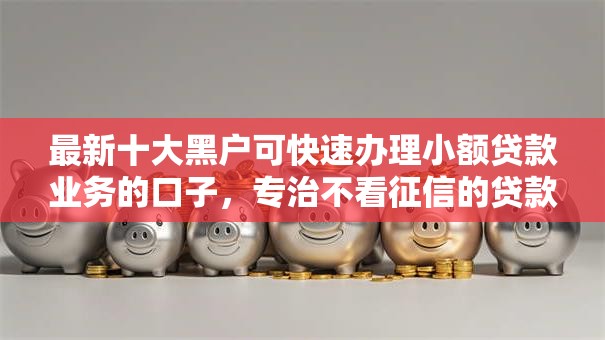 最新十大黑户可快速办理小额贷款业务的口子，专治不看征信的贷款平台